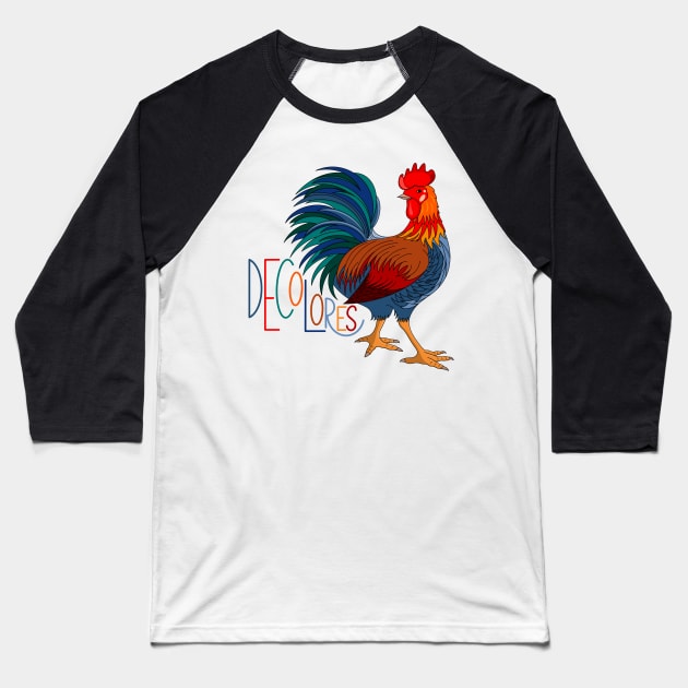 DeColores, Cursillo Rooster Baseball T-Shirt by Gsallicat